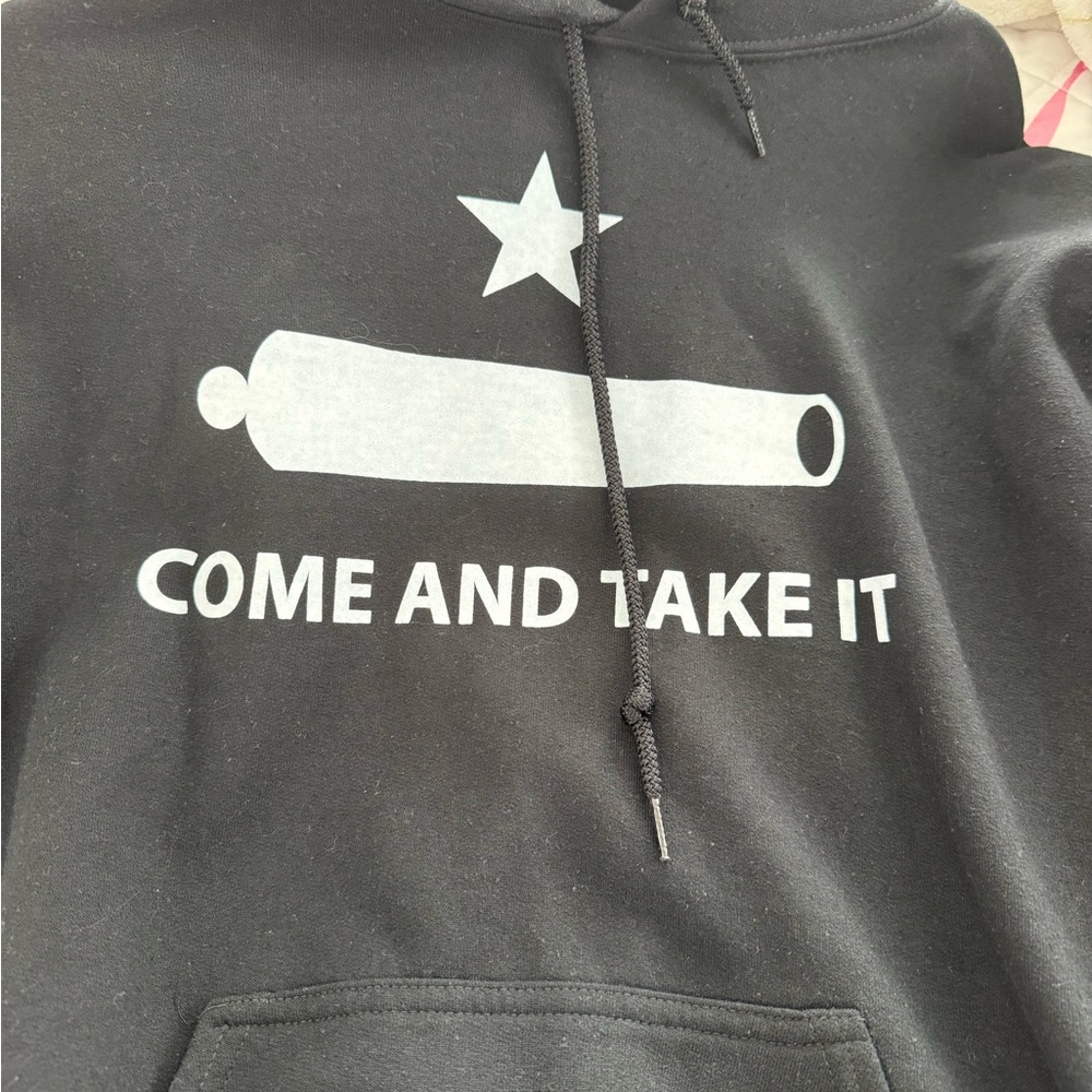 Gildan Black Hoodie with White Label